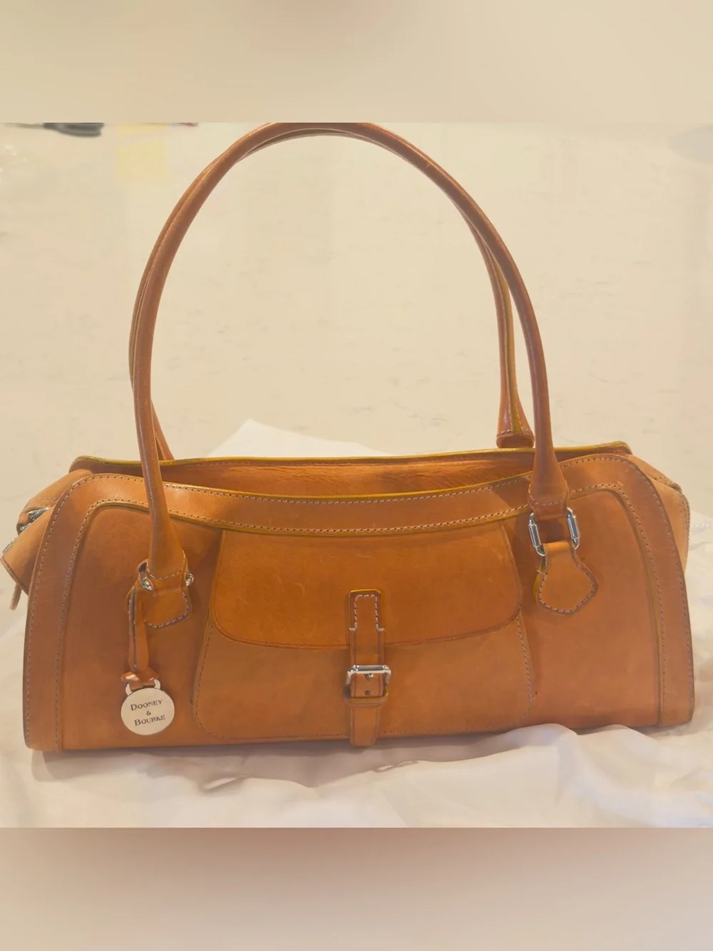 Vintage Dooney & Bourke East/West Top Zip Leather Bag from Alto Collection